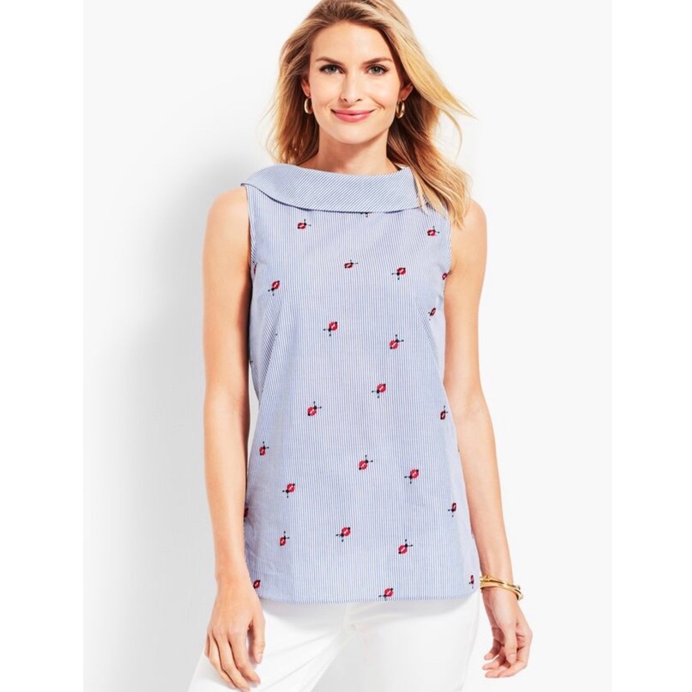 NWOT Talbots Ladybug Embroidered Sleeveless Top M